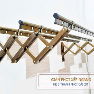 Giàn phơi xếp tường màu sampanh HP01